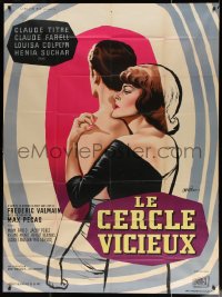 4k1063 LE CERCLE VICIEUX French 1p 1960 art of Claude Titre & Luisa Colpeyn by Jean Mascii, Max Pecas