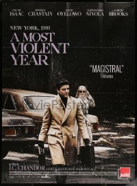 4k1129 MOST VIOLENT YEAR French 1p 2014 Oscar Isaac & Jessica Chastain in 1981 New York City!