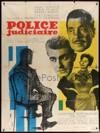 4k1184 POLICE JUDICIAIRE French 1p 1958 Anne Vernon, Henri Vilbert, Hurel art, very rare!