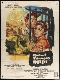 4k1193 QUAND SONNERA MIDI French 1p 1958 Geleng art of Dany Robin & Georges Marchal, ultra rare!