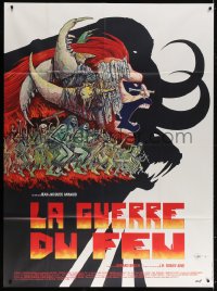 4k1194 QUEST FOR FIRE style A French 1p 1981 best different caveman art by Philippe Druillet!