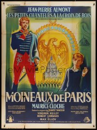 4k1246 SPARROWS OF PARIS French 1p 1953 Moineaux de Paris, Aumont, artwork by Boris Grinsson!