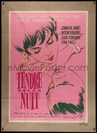 4k1269 TENDER IS THE NIGHT French 1p 1961 Grinsson art of Jennifer Jones & Jason Robards Jr.!