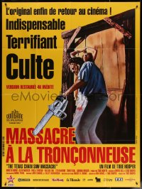 4k1272 TEXAS CHAINSAW MASSACRE French 1p R2014 Tobe Hooper cult classic, great Leatherface image!