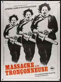 4k1271 TEXAS CHAINSAW MASSACRE French 1p R1980s Tobe Hooper classic, different Leatherface image!