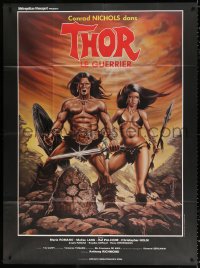 4k1277 THOR THE CONQUEROR French 1p 1983 Conan rip-off, cool different sword & sorcery art!
