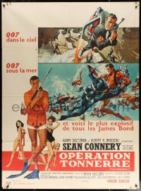 4k1281 THUNDERBALL French 1p 1965 McGinnis & McCarthy art of Sean Connery as James Bond 007!