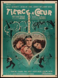 4k1283 TIERCE A COEUR French 1p 1947 Roger Cartier art of man between three different woman!