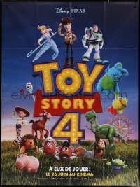 4k1293 TOY STORY 4 large title advance French 1p 2019 Walt Disney, Pixar, Woody, Buzz & cast!