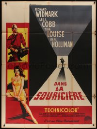 4k1295 TRAP French 1p 1959 different Roger Soubie art of Richard Widmark & sexy Tina Louise!