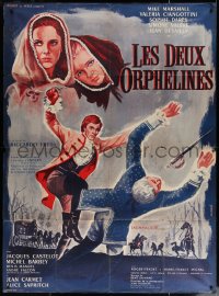 4k1303 TWO ORPHANS French 1p 1965 Les Deux Orphelines, Sophie Dares, Xarrie art, very rare!