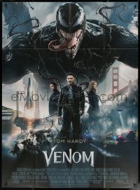 4k1309 VENOM French 1p 2018 Marvel, great image of Tom Hardy in the title role transforming!