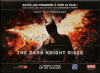 4k0706 DARK KNIGHT RISES French 8p 2012 cool image of Batman's symbol in broken buildings!