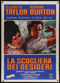 4k0175 BOOM Italian 1p 1968 different art of Richard Burton slapping Liz Taylor, Tennessee Williams