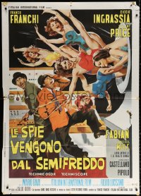 4k0497 DR. GOLDFOOT & THE GIRL BOMBS Italian 1p 1966 Mario Bava, art of sexy girls w/Franco & Ciccio
