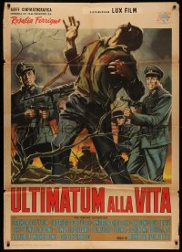 4k0510 LAST CHANCE FOR LIFE Italian 1p 1962 Symeoni art of WWII Nazi officers gunning man down!