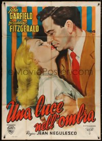 4k0511 NOBODY LIVES FOREVER Italian 1p 1950 Ciriello art of John Garfield & Geraldine Fitzgerald!