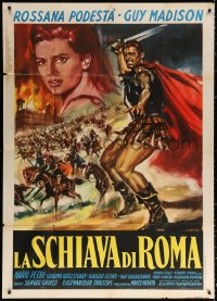 4k0518 SLAVE OF ROME Italian 1p 1961 Guy Madison, Podesta, cool sword & sandal gladiator art!