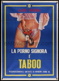 4k0507 LA PORNO SIGNORA E TABOO Italian 1p 1970s art of sexy woman w/champagne behind her back!