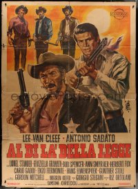 4k0149 BEYOND THE LAW Italian 2p 1967 Symeoni spaghetti western art of Lee Van Cleef & Sabato!