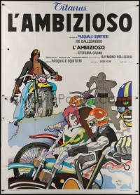 4k0463 CLIMBER Italian 2p 1975 different Morelli art of Joe Dallesandro & bikers on motorcycles!