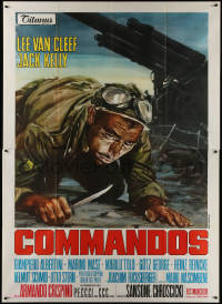 4k0153 COMMANDOS Italian 2p 1972 Lee Van Cleef, Jack Kelly, WWII, different artwork!