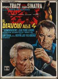 4k0155 DEVIL AT 4 O'CLOCK Italian 2p 1961 different artwork of Spencer Tracy & Frank Sinatra!