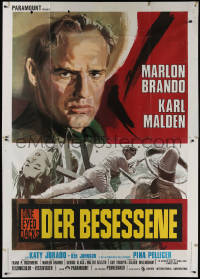 4k0475 ONE EYED JACKS Italian 2p R1970s different Cesselon art of star & director Marlon Brando!