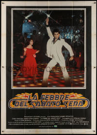 4k0478 SATURDAY NIGHT FEVER Italian 2p 1978 disco dancers John Travolta & Karen Lynn Gorney!