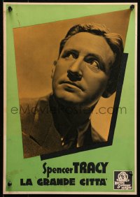 4k0144 BIG CITY Italian LC 1938 head & shoulders portrait of Spencer Tracy, New York taxi drivers!