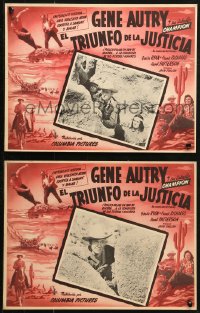 4k0074 COWBOY & THE INDIANS 8 Mexican LCs 1949 great images of cowboy hero Gene Autry!