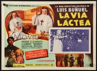 4k0132 MILKY WAY Mexican LC 1969 Luis Bunuel's La Voie Lactee, boder art of nun being crucified!