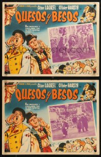 4k0108 SWISS MISS 3 Mexican LCs R1960s Stan Laurel & Oliver Hardy, wacky ape, Hal Roach!