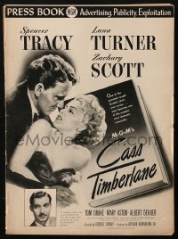 4k0046 CASS TIMBERLANE pressbook 1948 Spencer Tracy proposes to much younger beautiful Lana Turner!