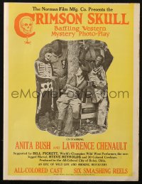 4k0048 CRIMSON SKULL pressbook 1921 colored cowboys Anita Bush & Lawrence Chenault, lost film!