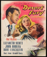 4k0049 DESERT FURY pressbook 1947 Burt Lancaster & John Hodiak both want Lizabeth Scott, film noir!