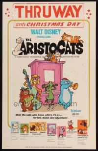 4k0227 ARISTOCATS WC 1971 Walt Disney feline jazz musical cartoon, great colorful image!
