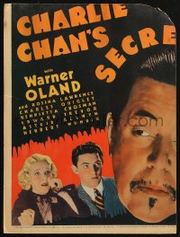 4k0257 CHARLIE CHAN'S SECRET WC 1936 great super close up of Asian detective Warner Oland, rare!