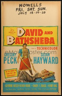 4k0265 DAVID & BATHSHEBA WC 1951 Biblical Gregory Peck broke God's commandment for sexy Susan Hayward