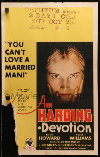4k0268 DEVOTION WC 1931 Ann Harding disguises herself to become Leslie Howard's son's nanny!
