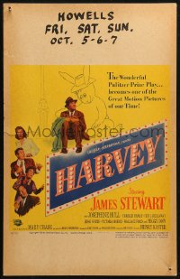 4k0296 HARVEY WC 1950 great image of James Stewart sitting with 6 foot imaginary rabbit!