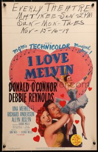 4k0301 I LOVE MELVIN WC 1953 great romantic image of Donald O'Connor & Debbie Reynolds!