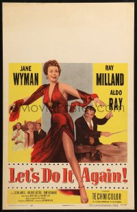 4k0320 LET'S DO IT AGAIN WC 1953 Ray Milland & Jane Wyman, musical remake of The Awful Truth!