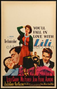 4k0324 LILI WC 1953 you'll fall in love with pretty Leslie Caron, Mel Ferrer, Jean-Pierre Aumont