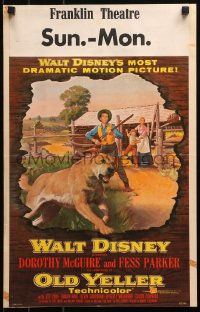 4k0348 OLD YELLER WC 1957 Dorothy McGuire, Fess Parker, art of Walt Disney's most classic canine!