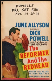 4k0358 REFORMER & THE REDHEAD WC 1950 June Allyson overpowers Dick Powell with 1000 laughs, rare!