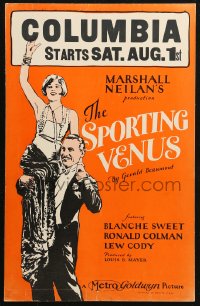 4k0376 SPORTING VENUS WC 1925 art of rich girl Blanche Sweet on Prince Lew Cody's shoulder!