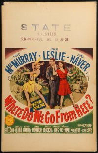 4k0398 WHERE DO WE GO FROM HERE WC 1945 Fred MacMurray, Joan Leslie & June Haver in odd war fantasy!