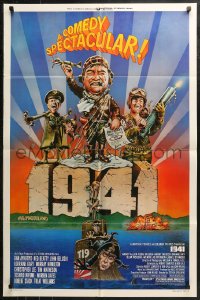 4m0586 1941 style F 1sh 1979 Spielberg, art of John Belushi, Dan Aykroyd & cast by Peter Green!