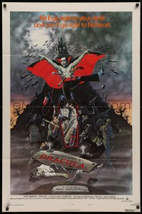 4m0611 ANDY WARHOL'S DRACULA style B 1sh 1974 cool art of vampire Udo Kier as Dracula by Barr!